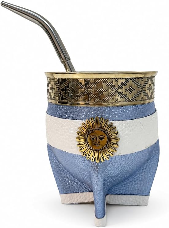 Imperial Mate Calabaza Gourd - Premium Handcrafted Yerba Cup, Bronze Accents, Argentian Edition with premium packing and straw Argentina