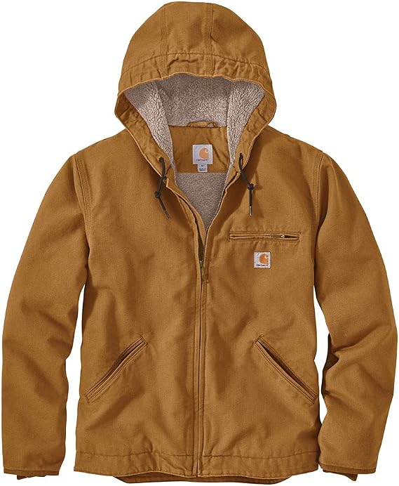 Carhartt Men's Loose Fit Washed Duck Sherpa Lining Work Utility Outerwear (Pack of 1)