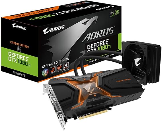 Gigabyte GV-N108TAORUSX W-11GD Nvidia AORUS GeForce GTX 1080 Ti Waterforce Xtreme Edition 11G PCI Express Graphics Card - Black