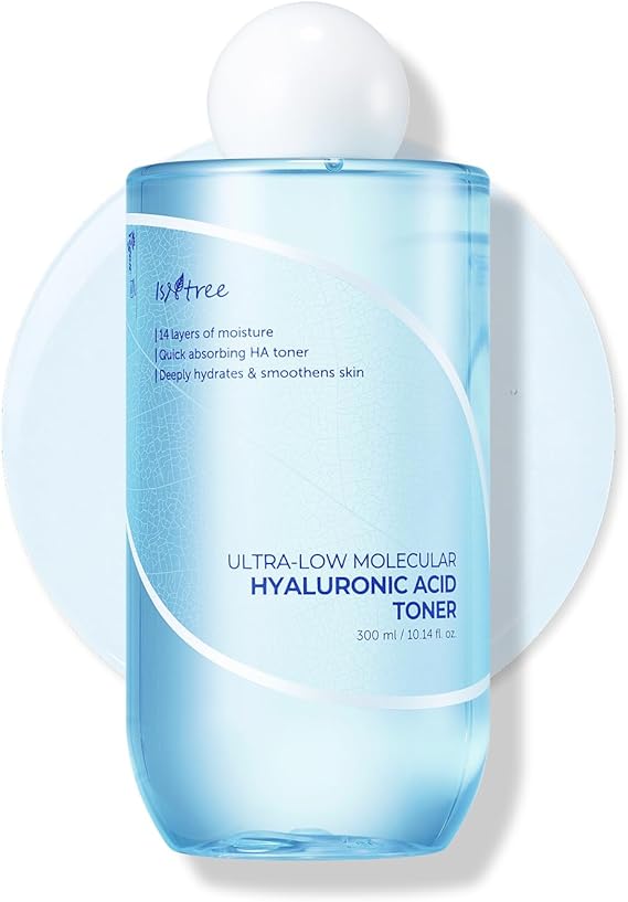 ISNTREE Ultra-Low Molecular Hyaluronic Acid Toner | Korean Hydrating Toner with Hyaluronic Acid | Quick-Absorbing Facial Toner for Deep Hydration, Fragrance-Free, 10.14 fl oz