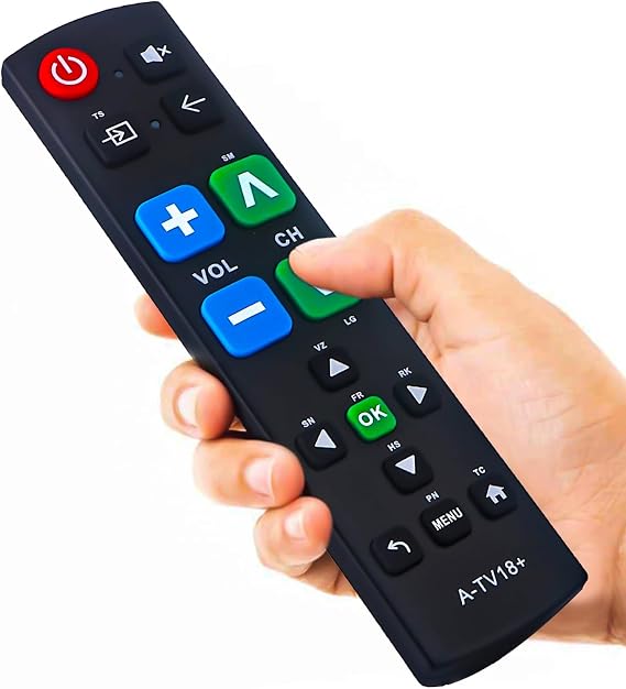 Gvirtue Large Button Universal Remote Control for Elderly, Easy to Use Big Button TV Remote for Seniors & Visually Impaired, Compatible with Samsung, LG, Sony, Panasonic, Sharp, Toshiba, Philips TVs
