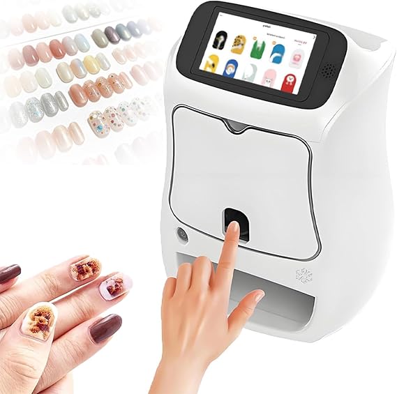 Nail Printer Machine, Nail Art Printer with 5" Hd Touchscreen, 4800Dpi High-resolution, App Control, Diy Digital Fingernail Painting, Nail Printer for Beauty Salons