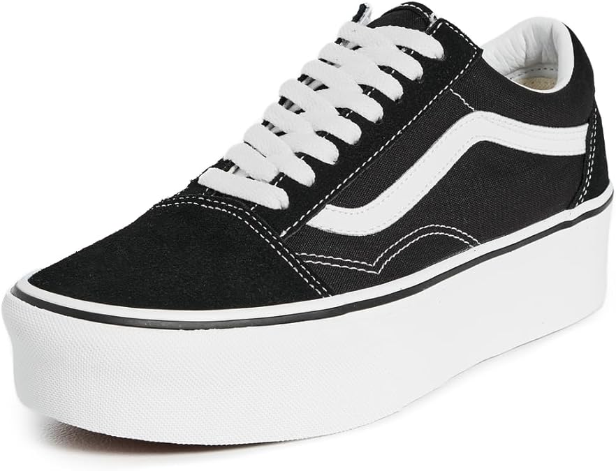 Vans Unisex UA Old Skool Stackforms, Black/True White, 5.5 US Women/4 US Men