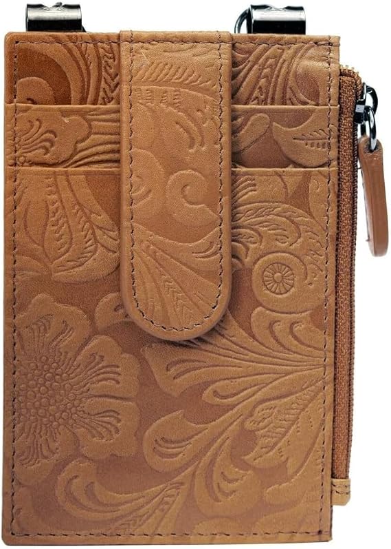 RFID Blocking Boot Wallet, 100% Genuine Leather, Antique Saddle