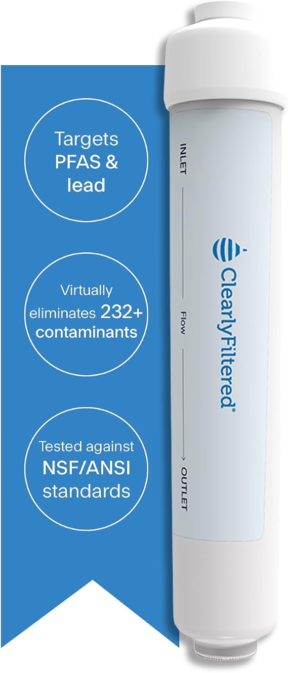 Clearly Filtered Inline Water Filter for Refrigerator, Ice Maker Water Line