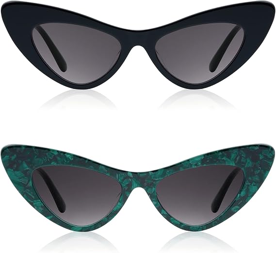 Veda Tinda Cat Eye Sunglasses for Women Trendy Vintage Fashion Retro 90s Fun Cool Sun Glasses Shades