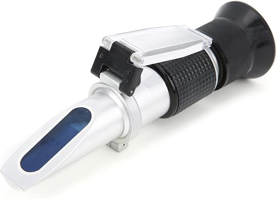 Brix Refractometer, Brix Meter Refractometer Range 0-90%, ±0.2% Accuracy, Portable Hand Held Sugar Content Measurement for Sugar Food Fruit, with Temperature Compensation Function