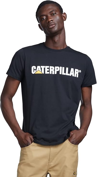 Caterpillar Mens Short-Sleeve Logo Crew Neck T-Shirt, Slim Fit