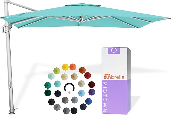 Midtown Umbrellas Grande Square - 9 x 9 Ft Cantilever Umbrella