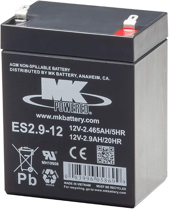 MK Battery ES2.9-12 Maintenance-Free Rechargeable Sealed Lead-Acid Battery
