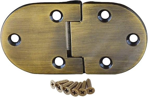 Baltimore Hardware Butler Tray Hinge in Brushed Antique Brass Finish Includes Six Mounting Screws for Secure Installation, Durable and Stylish Folding Hinge for Home Decor