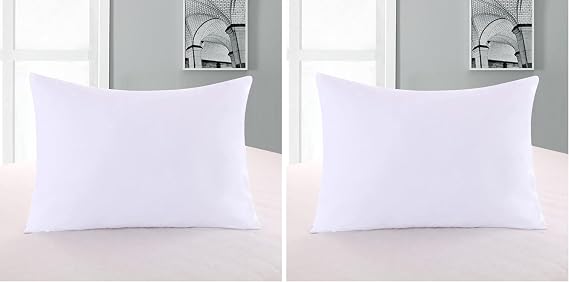 2 Pillow Protectors, Zippered Hypoallergenic Down Proof Pillow Covers, 600 Thread-Count - 100 % Cotton Pillows Protector, White, Standard / Queen Size (Pack of 2)
