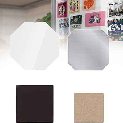 Square Fridge Magnet Button Making Supplies, Suitable for 2x22.5x2.5inch63.5x63.5mm DIY Fridge Magnet Making for Badge Press Machine, DIY Square Photo Picture Magnets Button