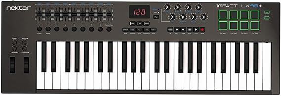 Nektar Impact LX49+ USB MIDI Controller Keyboard with Nektar DAW Integration,Dark Grey