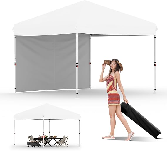 10' x 10' White Pop-Up Commercial Canopy Tent - Outdoor Instant Shelter, Great for Farmers Markets, Craft Fairs, Events, Picnics, Camping, and Outdoor Vendors