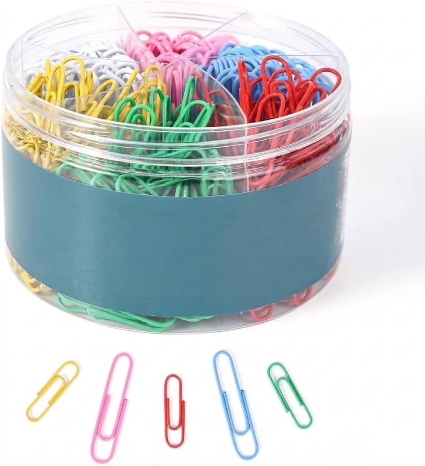 Inkspire Paper Clips, 400 Pcs Assorted Size 33mm Medium & 50mm Large, Durable Paperclips for Workplace, Office, Home, School, Personal Use and Office Supplies (Multi Colour)