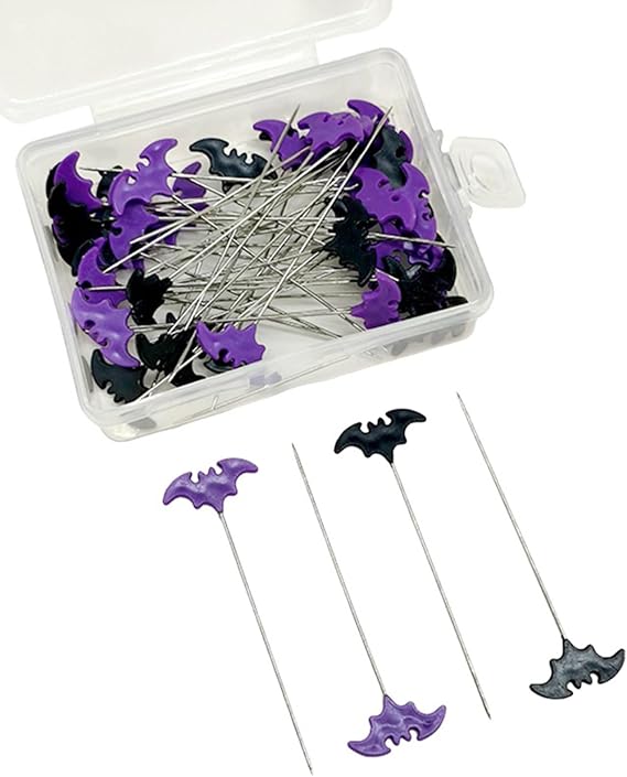 50/100pcs Dressmaking Pins Embroidery Patchwork Pins Accessories Halloween Bat Sewing Needle Sewing Tools Decoration Plastic 50#