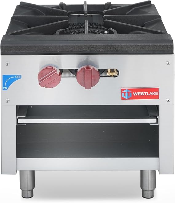 WESTLAKE 18" W Commercial Gas Stock Pot Range, Single Burner 80000 BTU