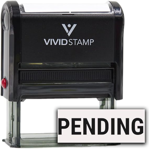 Pending Self Inking Rubber Stamp (Black Ink) - Medium