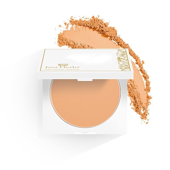 Just Herbs Mattifying & Hydrating Full Coverage Compact Powder With SPF 15 + For All Skin Type Talc & Fragrance Free - 9gm (Porcelain)