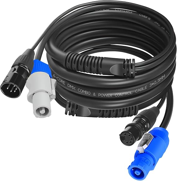 SMALL-EYE 5 Pin DMX & Power Combo Link Cable 3 ft, 14AWG