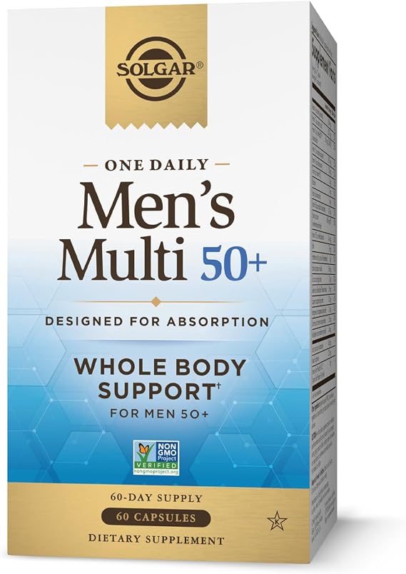 Solgar One Daily Men's Multi 50+ Multivitamin, 60 Vegan Capsules