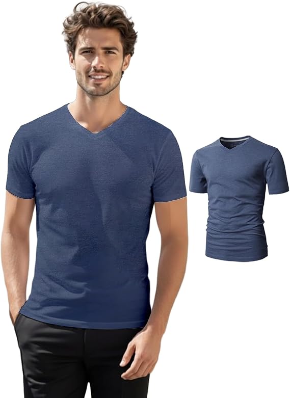 H2H Mens Slim Short Sleeve Tee Cotton Blend Easy Wear XS to 3XL Multipack
