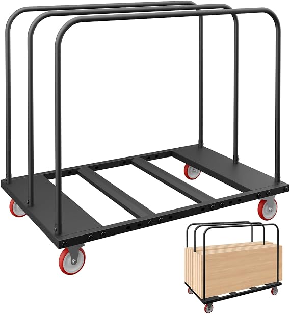 Folding Table Cart, Industrial Table Dolly with 5" PU Swivel Casters, Heavy-Duty Dolly w/ 1800 LBS for Party Events Hotel Factory Warehouse (45.6" L x 29.1" W x 39.3" H)