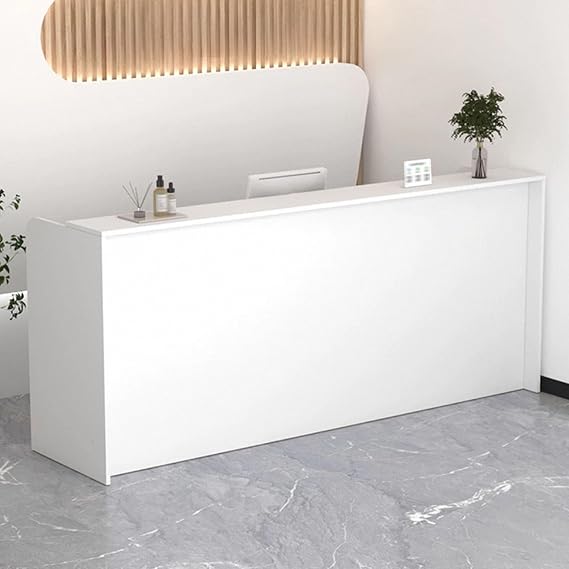 Modern L-Shaped Reception Desk with Lockable Drawers, Compact White Front Desk for Salon, Office & Checkout Area, Stylish 90cm Counter for Small Spaces