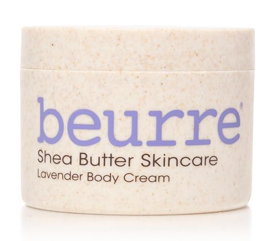 Beurre Shea Butter Body Cream Whipped Hydrating Body Butter for Smooth, Nourished Skin Rich Moisturizer with Lavender Vegan, Plant-Based, Cruelty Free Skincare
