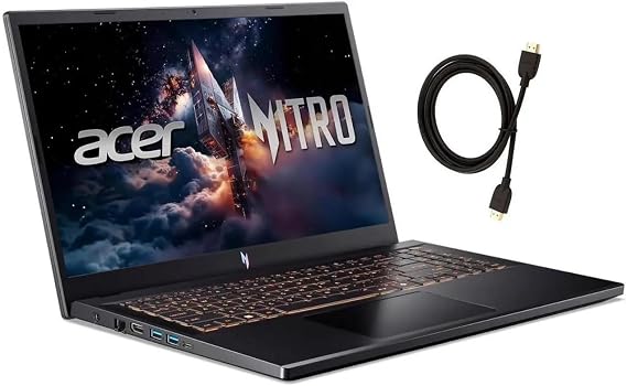 acer Nitro V Gaming Laptop 15.6" FHD 165Hz Display | Intel Core i5-13420H Processor| NVIDIA GeForce RTX 4050| Backlit |Sleeve| 8GB RAM DDR5 | 512GB SSD | Windows 11 Home | Bundle with HDMI Cable