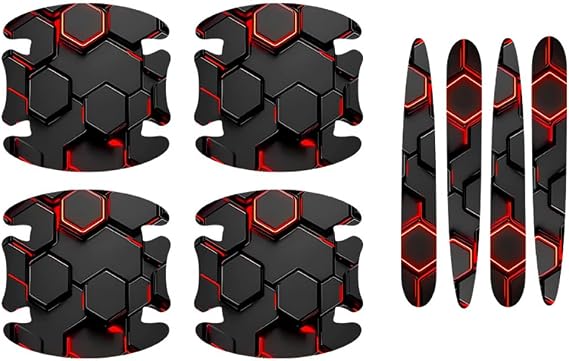 Car Door Handle Bowl Sticker for Mitsubishi L200 19862025 2026,Carbon Fiber Car Door Handle Bowl Sticker,Car Door Handle Cup Protector,Car Door Handle Protector,Black & Orange