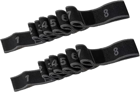 Fitness Resistance Band for Stretching and Yoga, 8-Section Elastic Training Bands for Yoga, Number Stretch Resistance Band with Clear Markings, Stretching, Pilates