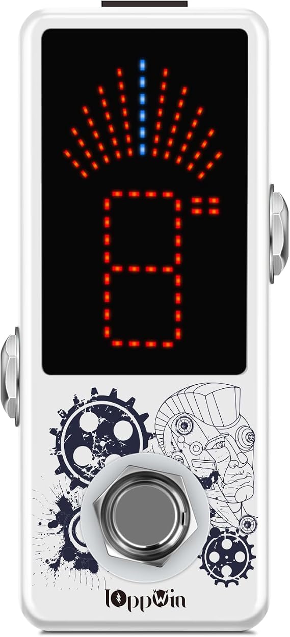 LT-910 Chromatic Tuner with LED Display & Precise Strobe Mode (0.1% Accuracy) - Metal Shell, True Bypass, Compact Design for Guitar/Bass/Violin
