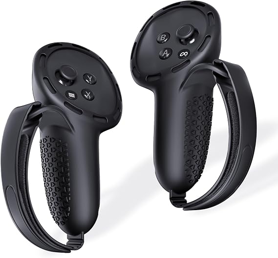 SUPERUS Controller Grips Cover for Meta Quest 3S/Quest 3, Anti-slip Texture - VR Accessories with Adjustable Knuckle Straps