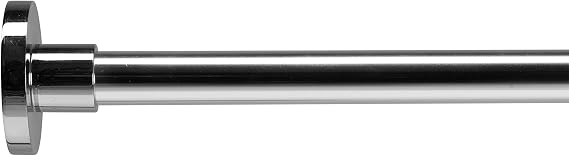 Croydex AD116541 Round Section Shower Curtain Rod With Rings Maximum Length 2500mm Chrome