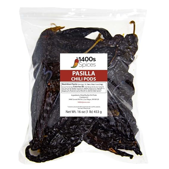 1lb Pasilla Negro Chilaca Dried Whole Chile Peppers
