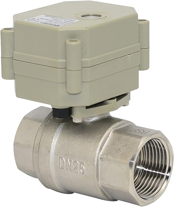 1" DN25 Two Wires Control Normally Closed Electric Ball Valve,AC/DC9-24V Stainless Steel Motorized Ball Valve