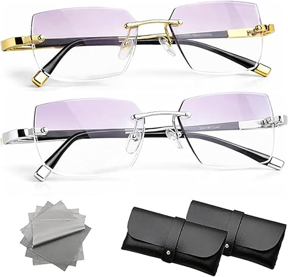 2Pcs Auto Focus Glasses Self Adjusting, 2026 New Upgrade The Glasses That Change Everything, Automatic Adjustment Eye Glass, Zoom Reading Eyeglasses with Anti Blue Light