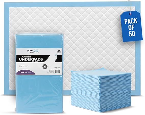 ProCure Disposable Underpads, 23 x 36 Inch, 50 Count
