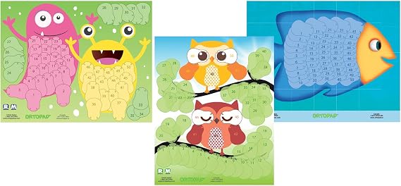 Ortopad Kids Reward Poster Pack, Monsters/Owls/Fish