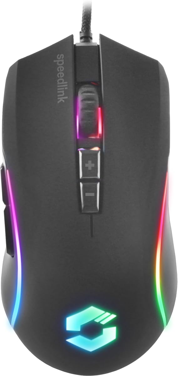 Speedlink ZAVOS Gaming Mouse Multicoloured Lighting, 5 Buttons and 2 dpi switches, Black