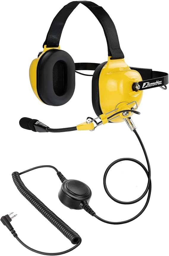 Arrowmax AHDH0032-YW-M1 Noise Cancelling Headset Compatible with Motorola CP200D CP100D R2 DEP450 BPR40D CP200 CP185 BPR40 Yaesu FT-65 FT-25 FT-4X/V XiR P3688