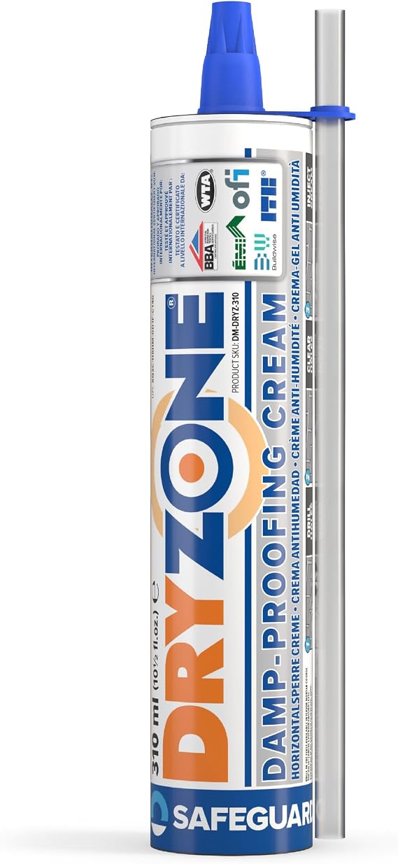 Dryzone DPC Damp Proofing Course Cream - 310ml - High-strength Dpc Injection Cream for Rising Damp treatment in Walls. BBA & WTA Approved