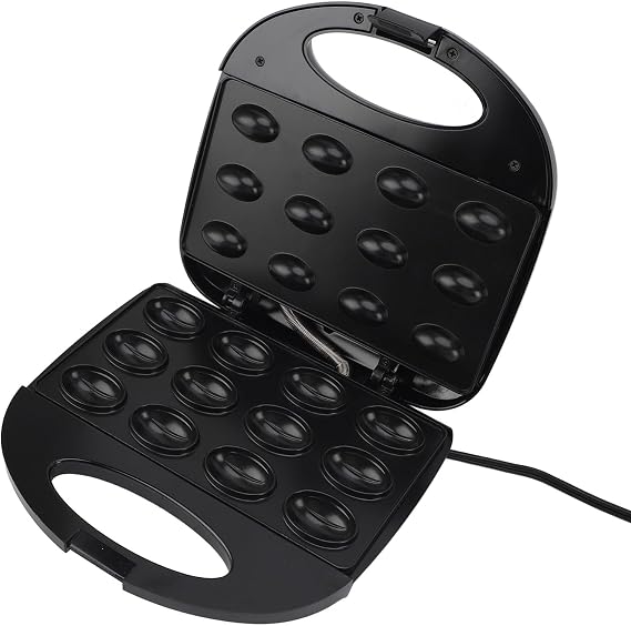 GOWENIC Electric Walnut Cookie Maker, 12 Pcs Mini Nut Waffle Machine, Double Sided Heating Nonstick Cake Baker, Portable Snack Maker for Kitchen