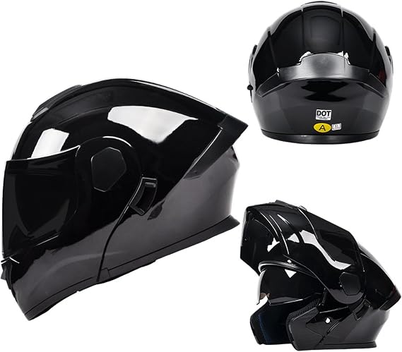 NANROBOT Modular Flip Up Motorcycle Helmet DOT Approved Full Face Dual Visor Dirt Bike Snowmobile Motorbike Helmets with Bluetooth Headset Speaker Slots for Adults Men Women, XL XXL