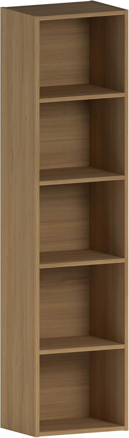Vida Designs Oxford 5 Tier Cube Bookcase, Oak Wooden Shelving Display Storage Unit Office Living Room Furniture