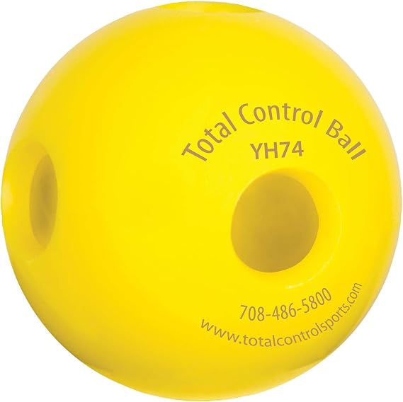 Total Control Sports TCB-24L-YH-74 Baseball 24 Hole Ball Hitting Ball- 2.9 inch Diameter- Weighs 75 Grams