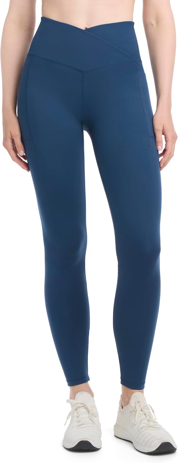 Danskin Women's Studio Cross Waist Full Length Leggings