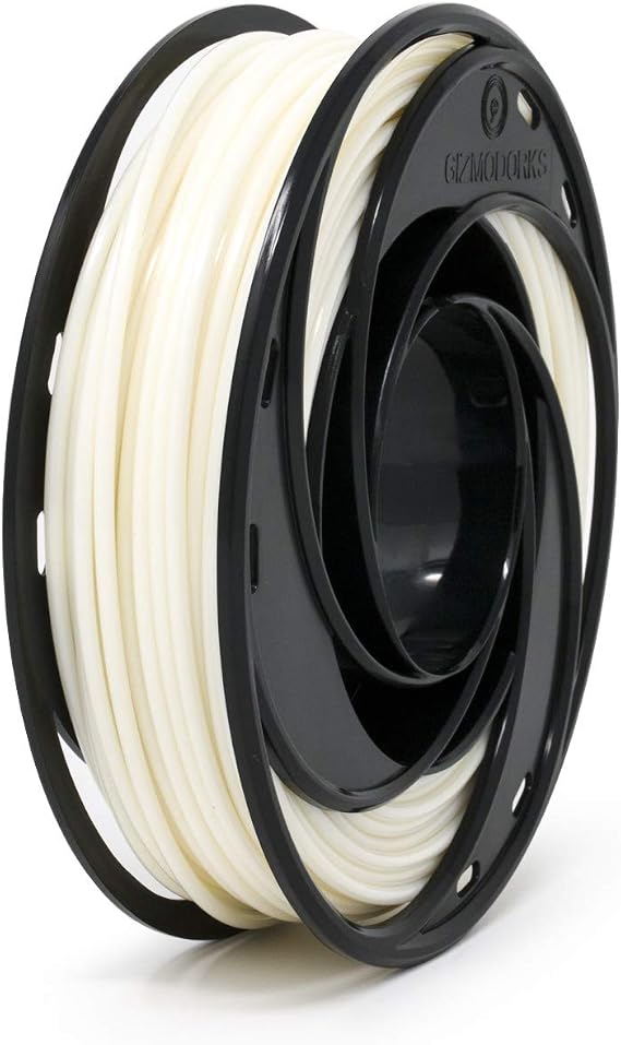 Gizmo Dorks Acetal Delrin Filament for 3D Printers 3mm (2.85mm) 200g, White